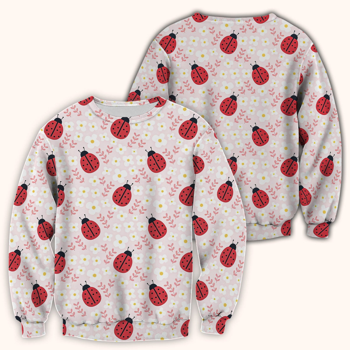 Lovely Ladybug Blossom Garden Nurse Scrub Top