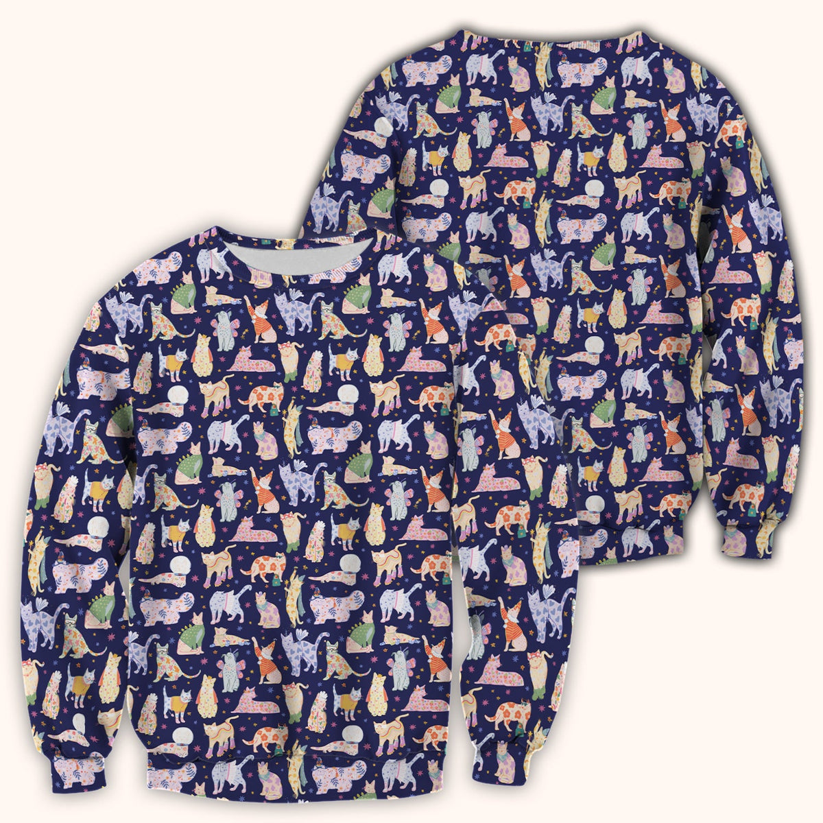 Colorful Cats Nurse Scrub Top