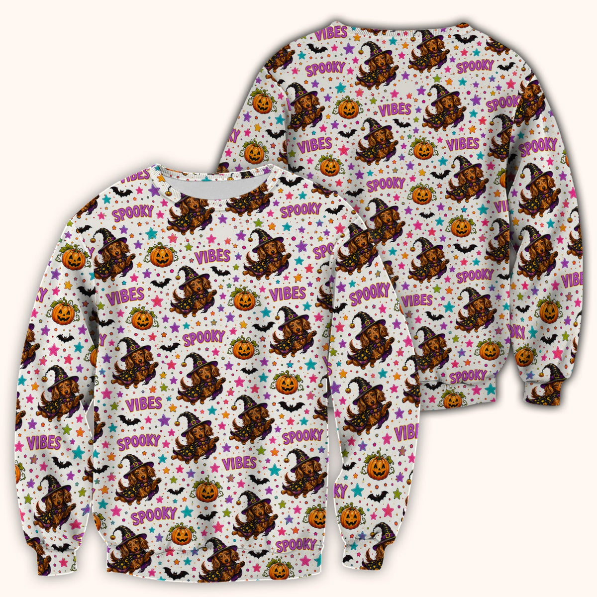 Spooky Dachshund Vibes Nurse Scrub Top