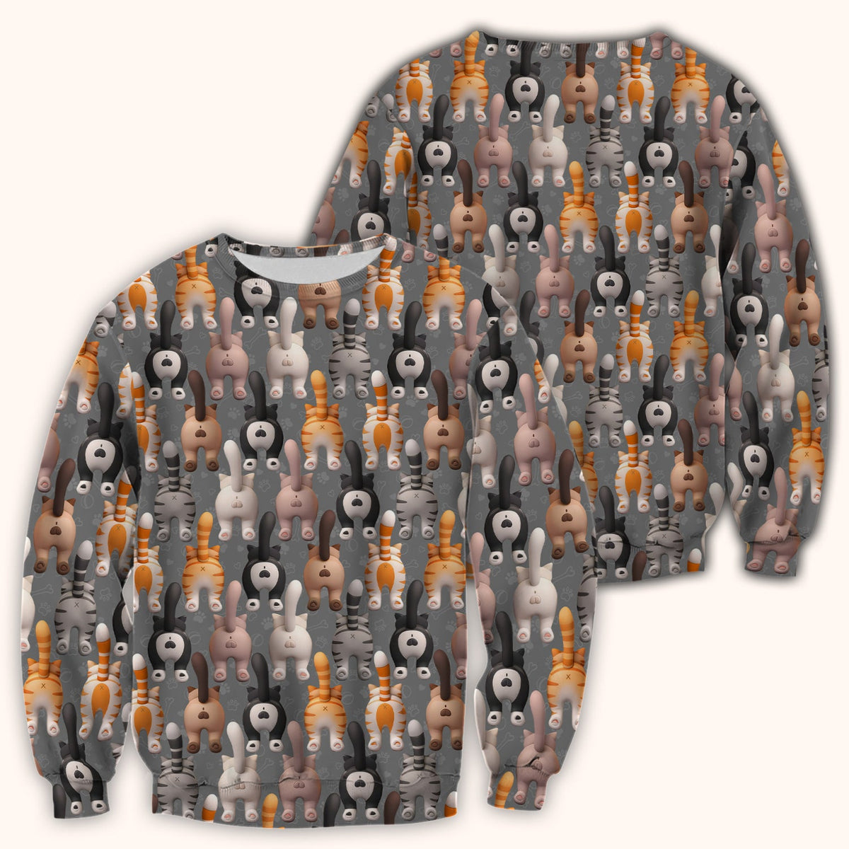 Cat Butt Paw Print Nurse Scrub Top