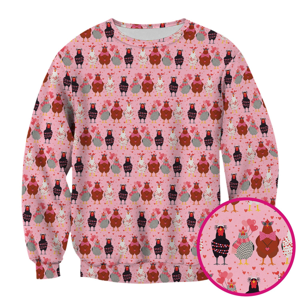 Funny Chicken Valentine Scrub Top, Chicken Pattern Scrub Shirt For Nursing, Valentine Gift For Nurse