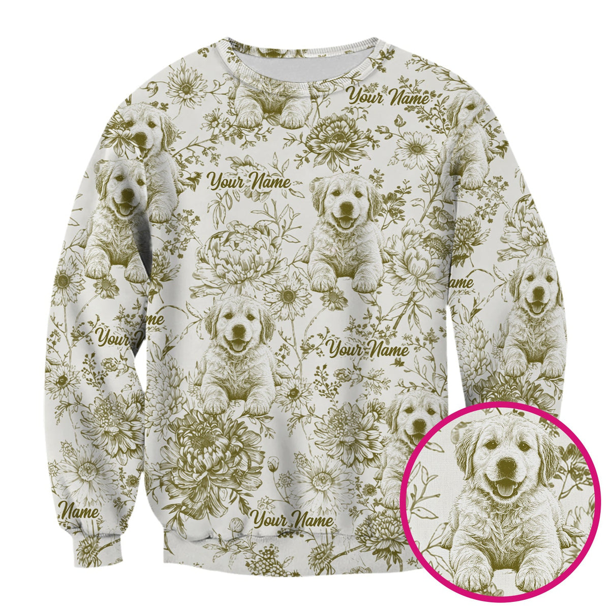 Personalized Pet Photo Floral Nurse Scrub Top