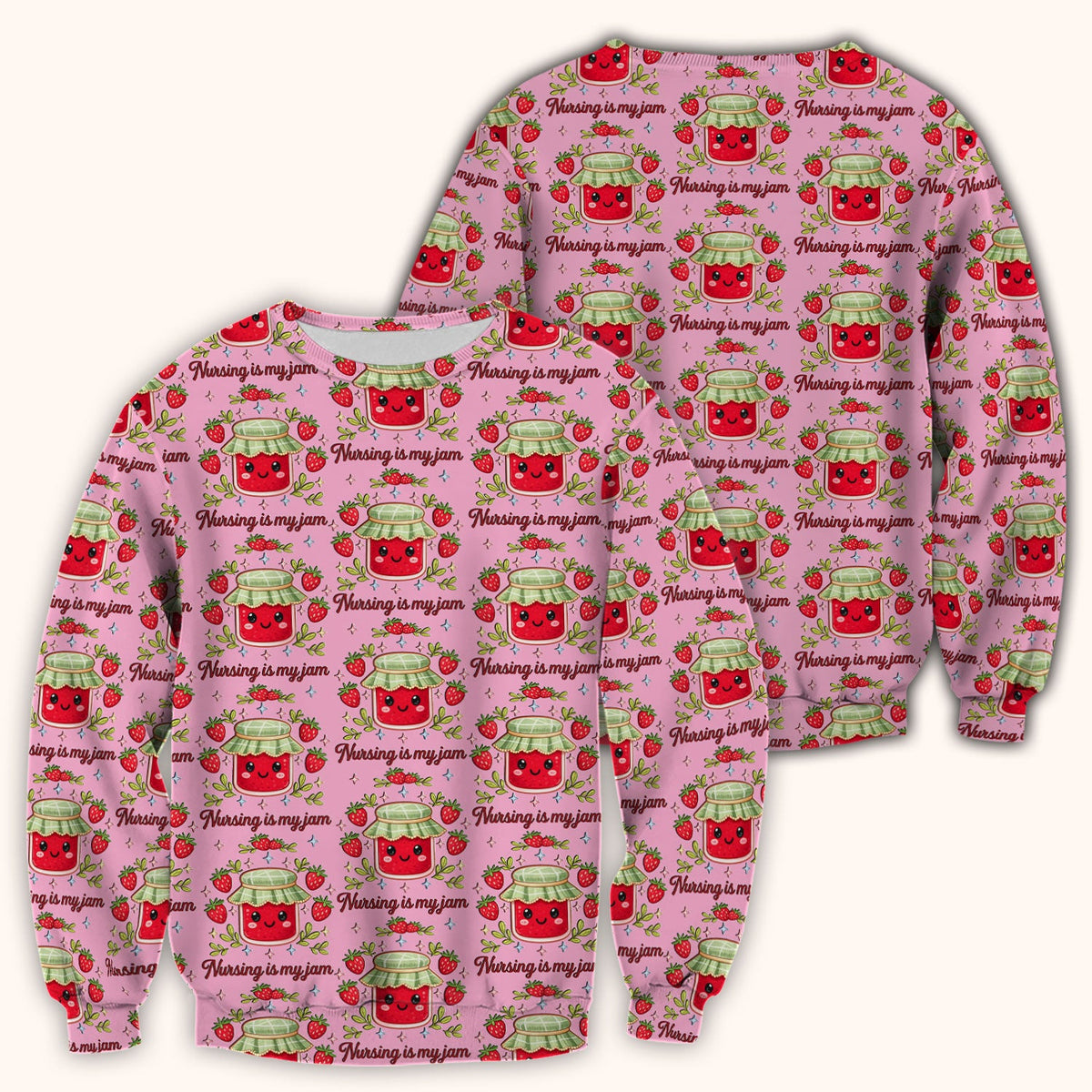 Strawberry Jam Nurse Scrub Top