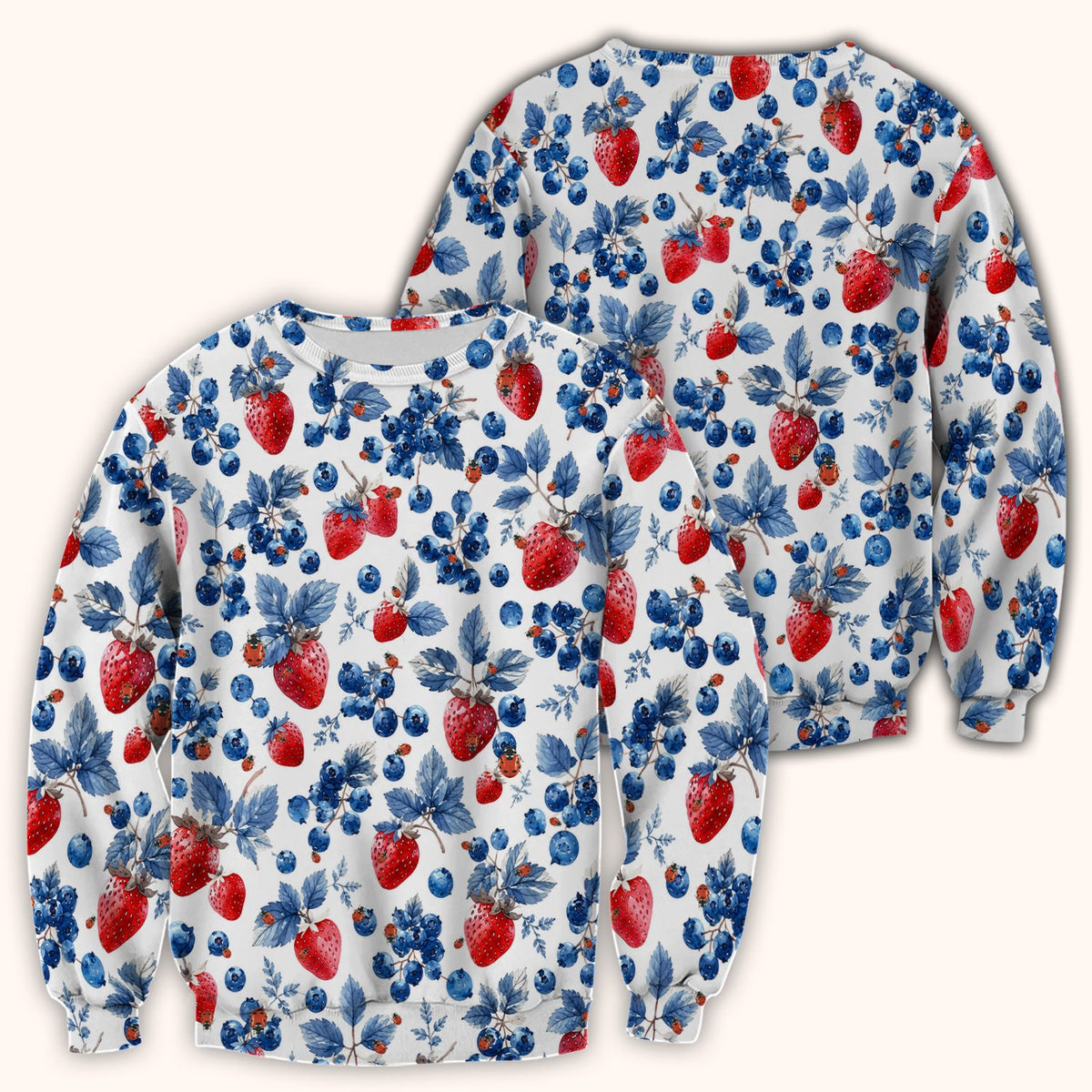 Strawberry Blueberry Ladybug Nurse Scrub Top