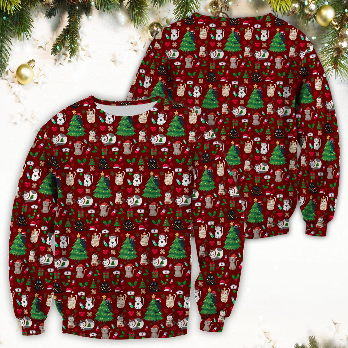 Christmas Pet Nurse Scrub Top