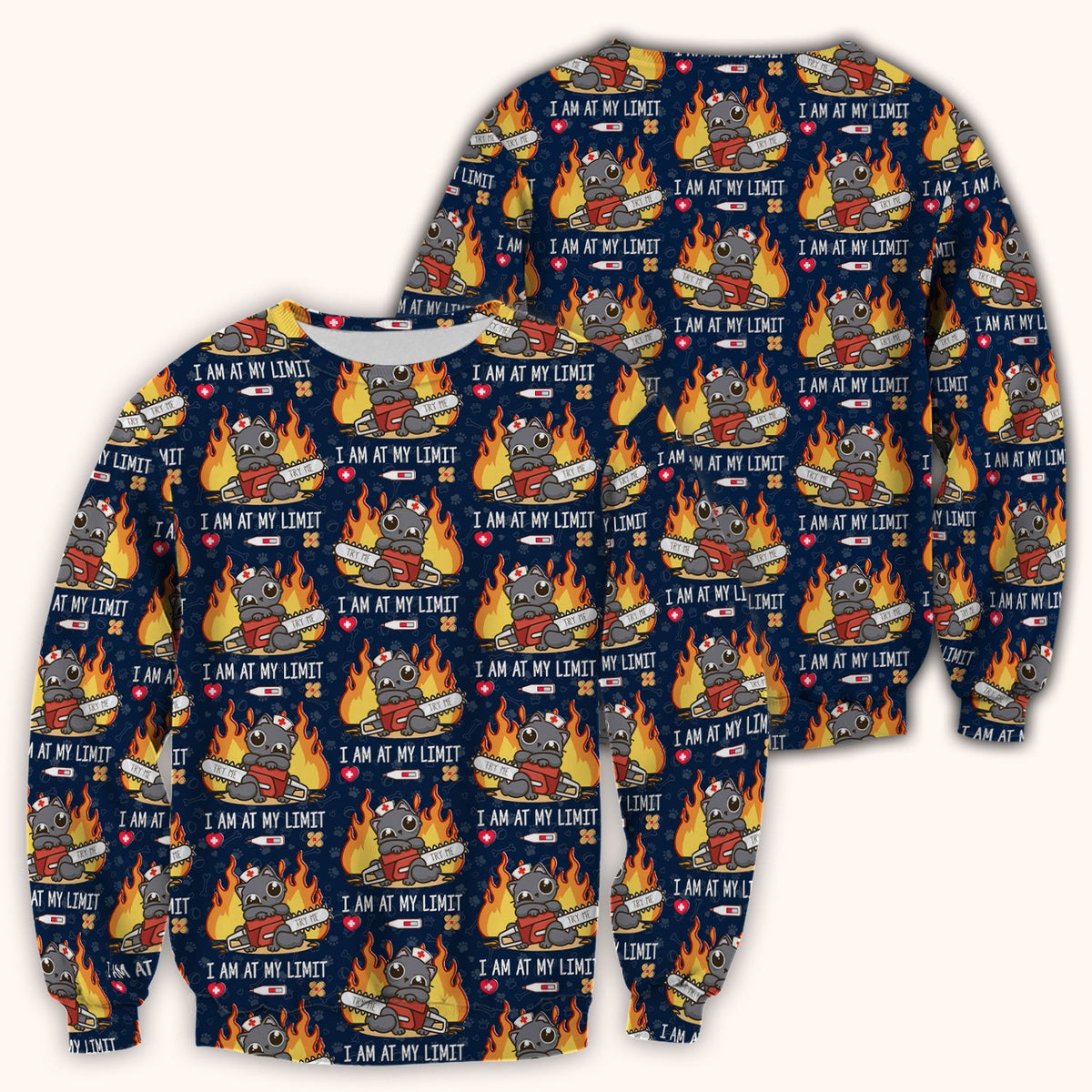 Cat I Am At My Limit Nurse Scrub Top