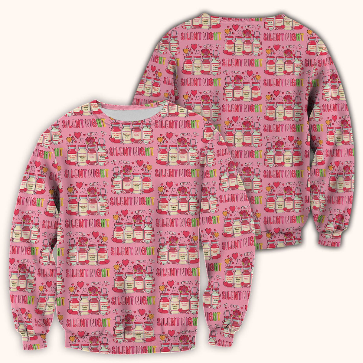 Valentine Silent Night Love Nurse Scrub Top