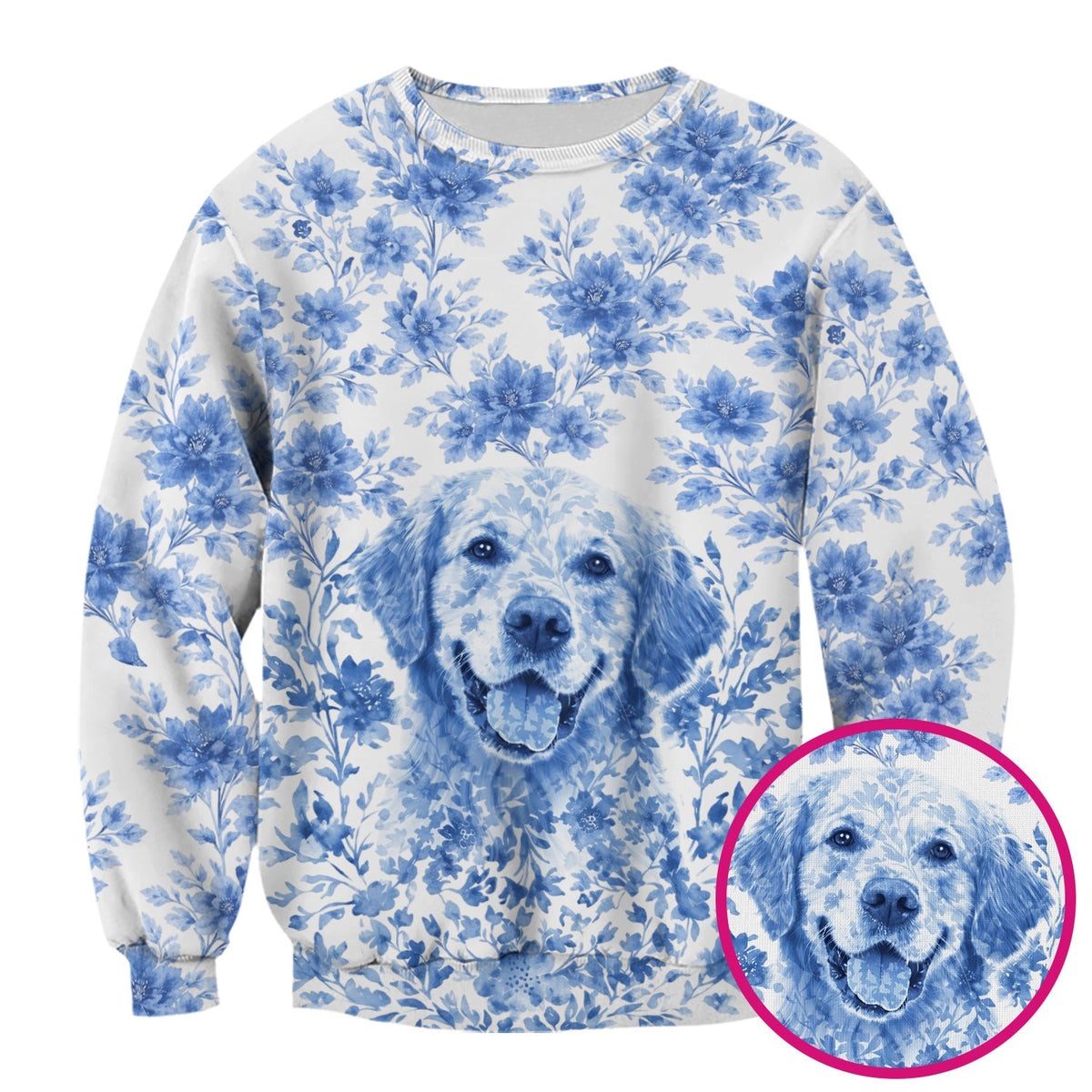 Personalized Pet Photo Floral Scrub Top