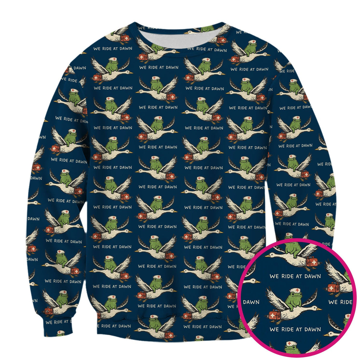 Frog Riding Goose Nurse Scrub Top