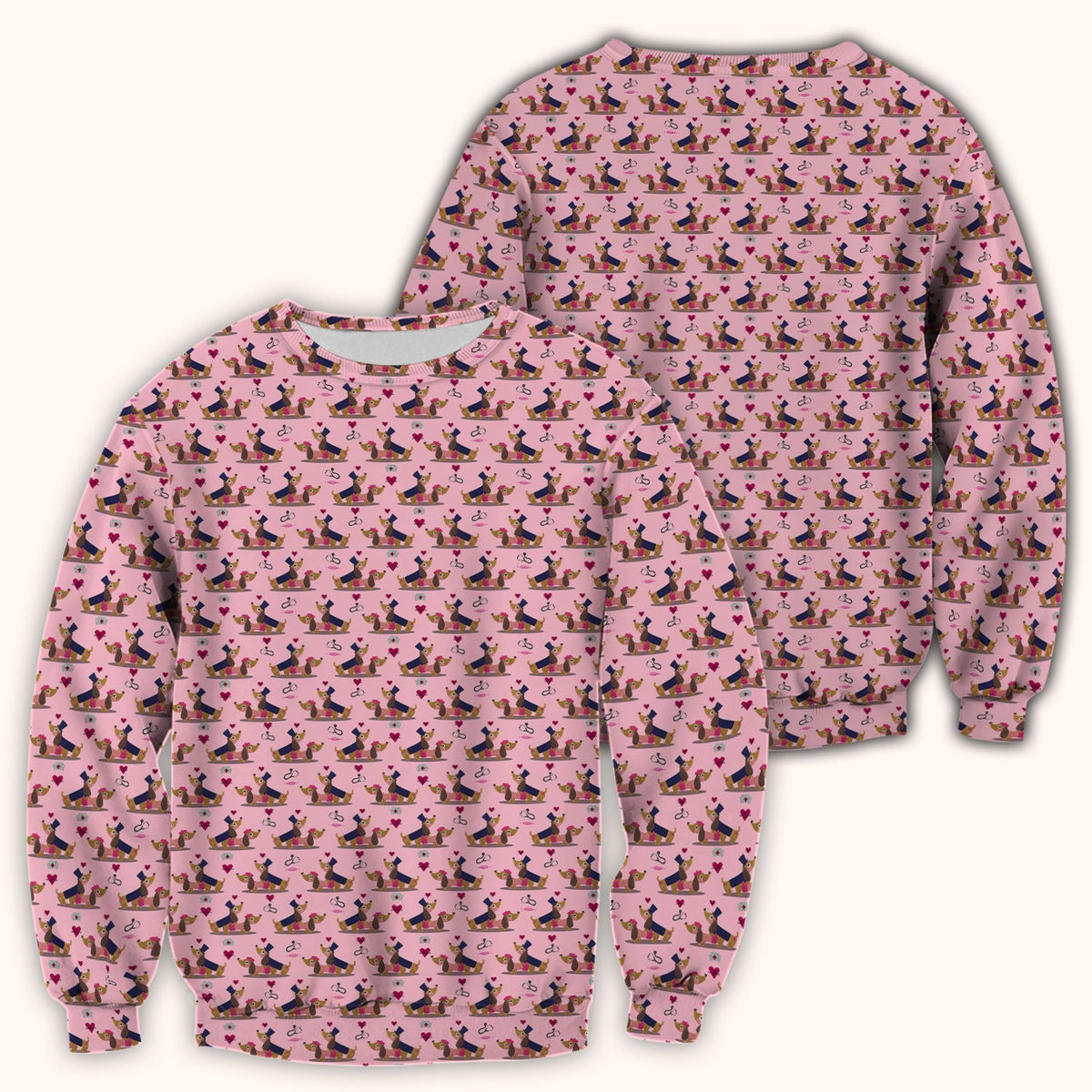 Dachshund Nurse Scrub Top - Valentines Day Gift