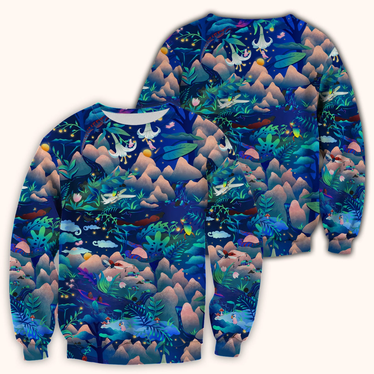 Whimsical Mountain Bug Nurse Scrub Top