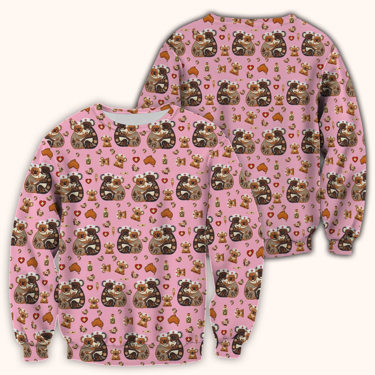 Koala Nurse Scrub Top - Valentines Day Gift