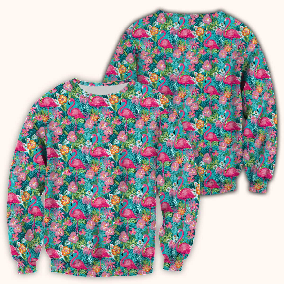 Tropical Flamingo Floral Nurse Scrub Top