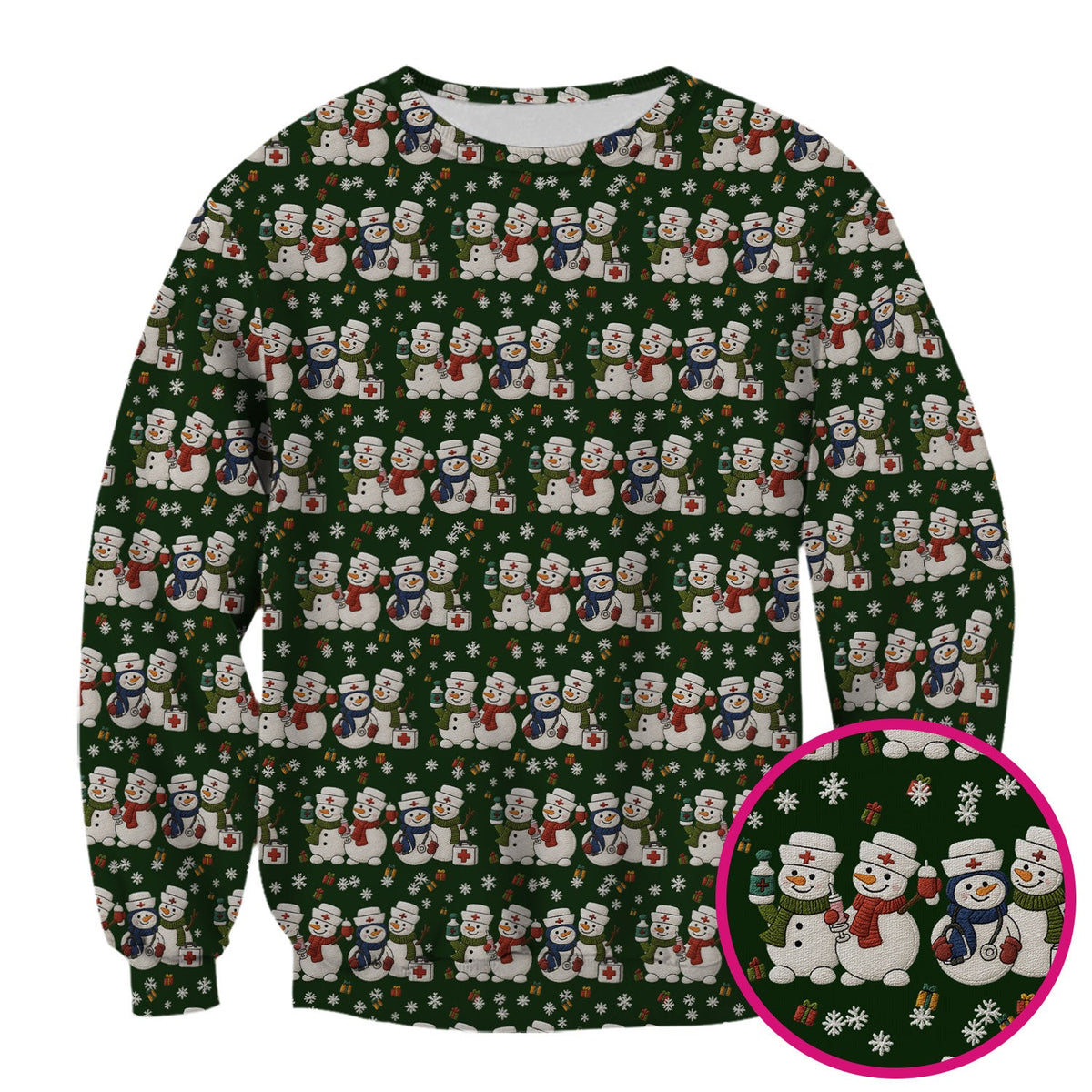 Snowman Nurse Scrub Top - Christmas Gift