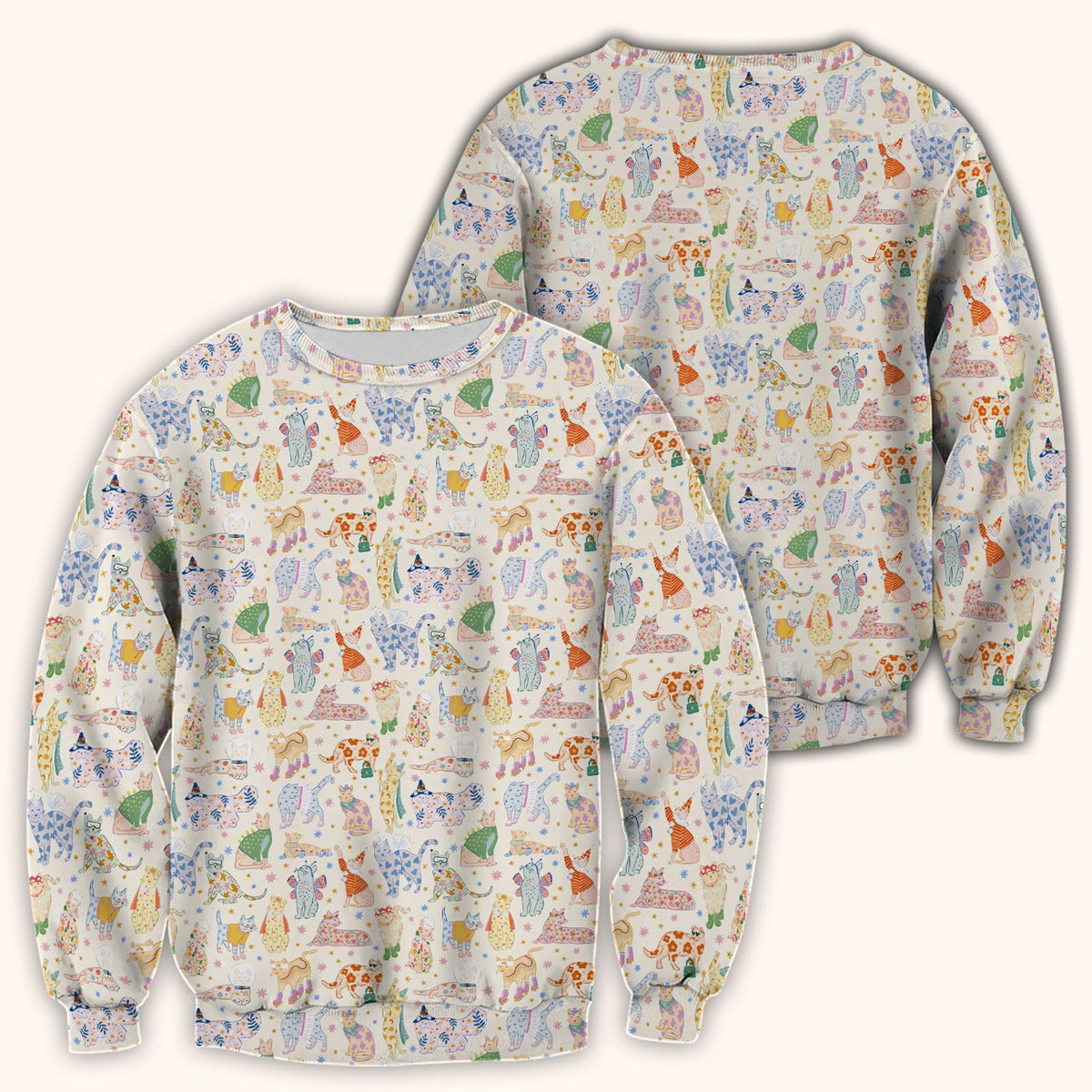 Colorful Cats Nurse Scrub Top