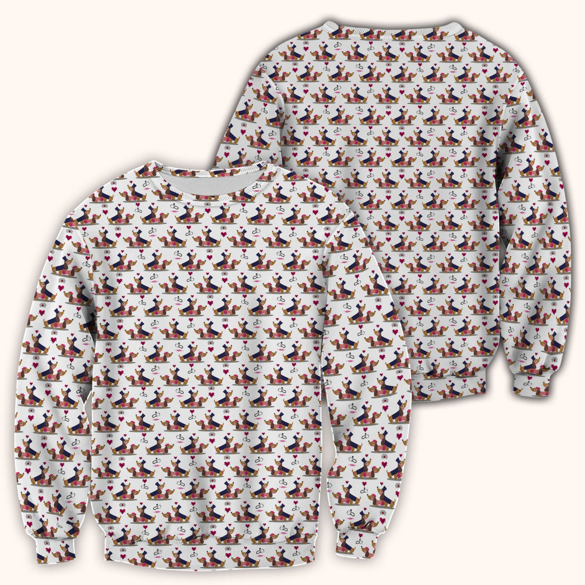 Dachshund Nurse Scrub Top - Valentines Day Gift
