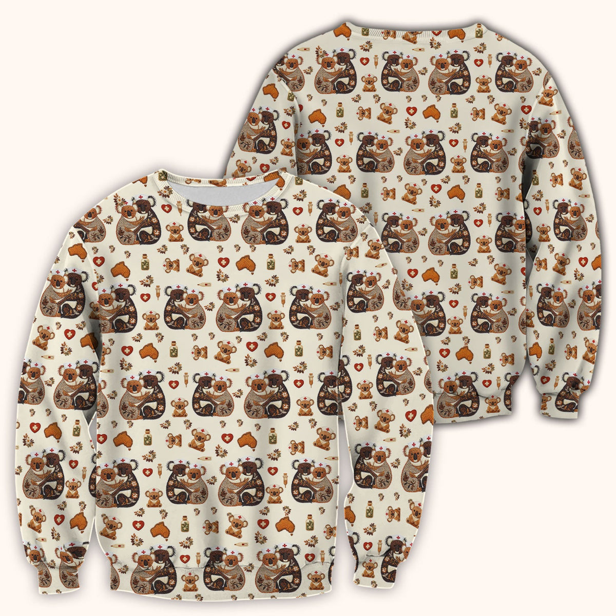 Koala Nurse Scrub Top - Valentines Day Gift
