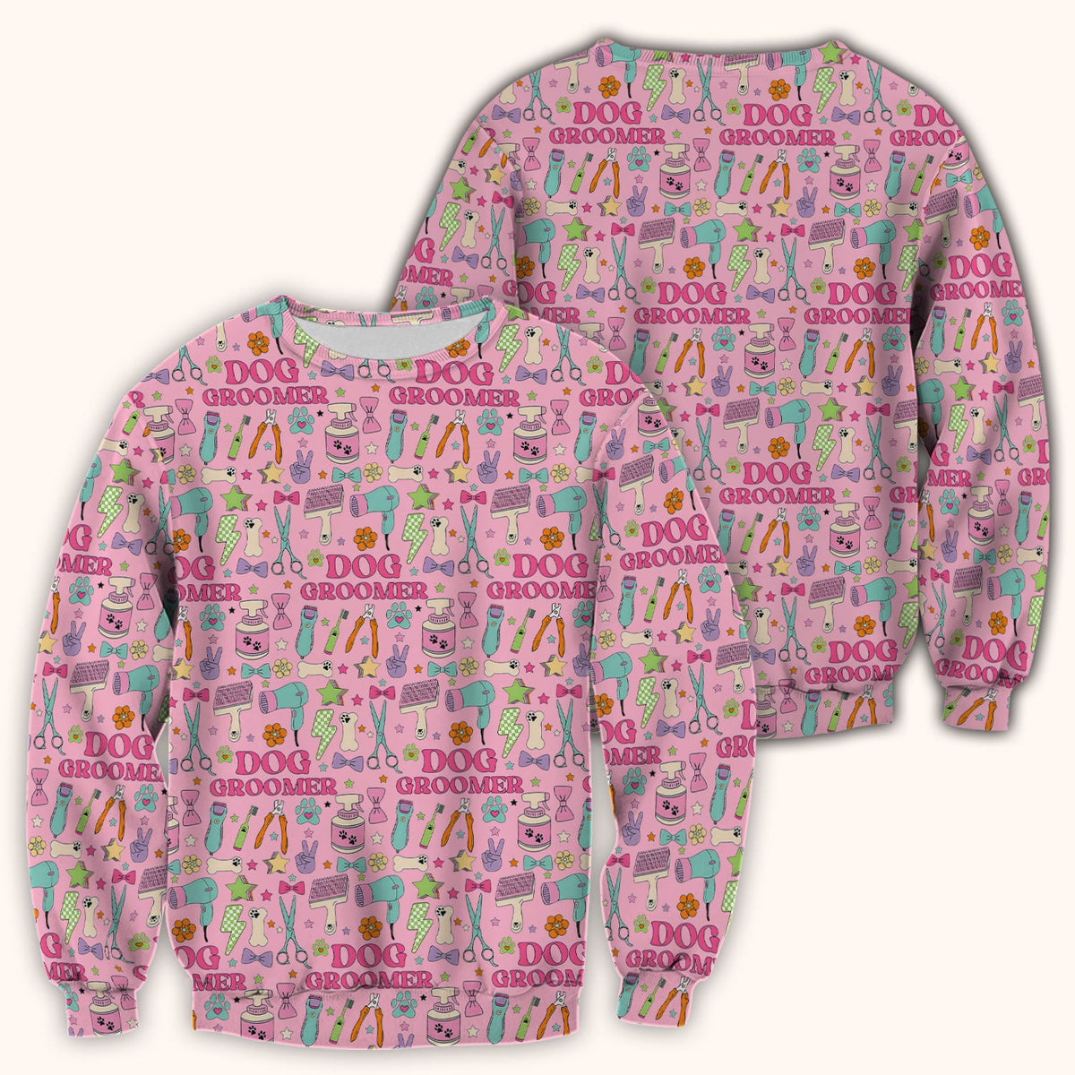 Dog Groomer Tools Nurse Scrub Top