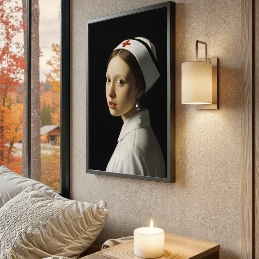 Nurse With A Pearl Earring Parody Canvas