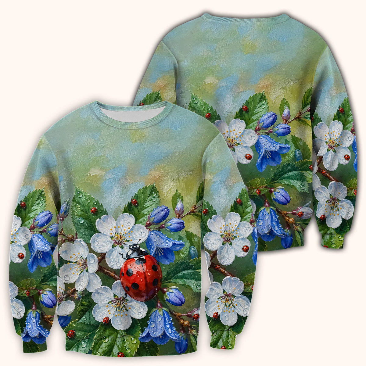 Ladybug Blossom Garden Nurse Scrub Top
