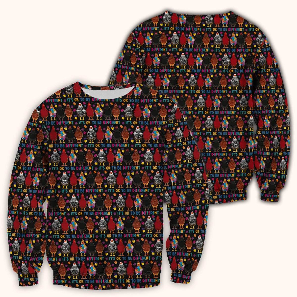 Autism Chicken It's OK To Be Different Nurse Scrub Top