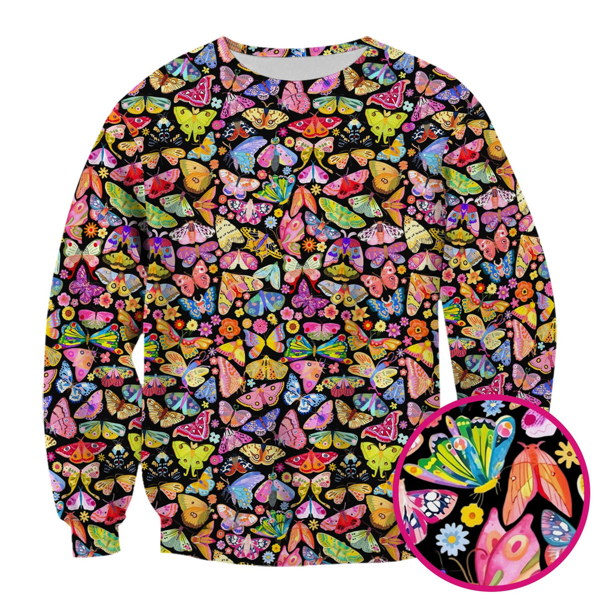 Cute Bright Butterfly Moth Floral Nurse Scrub Top