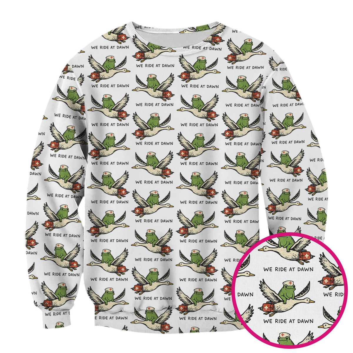 Frog Riding Goose Nurse Scrub Top