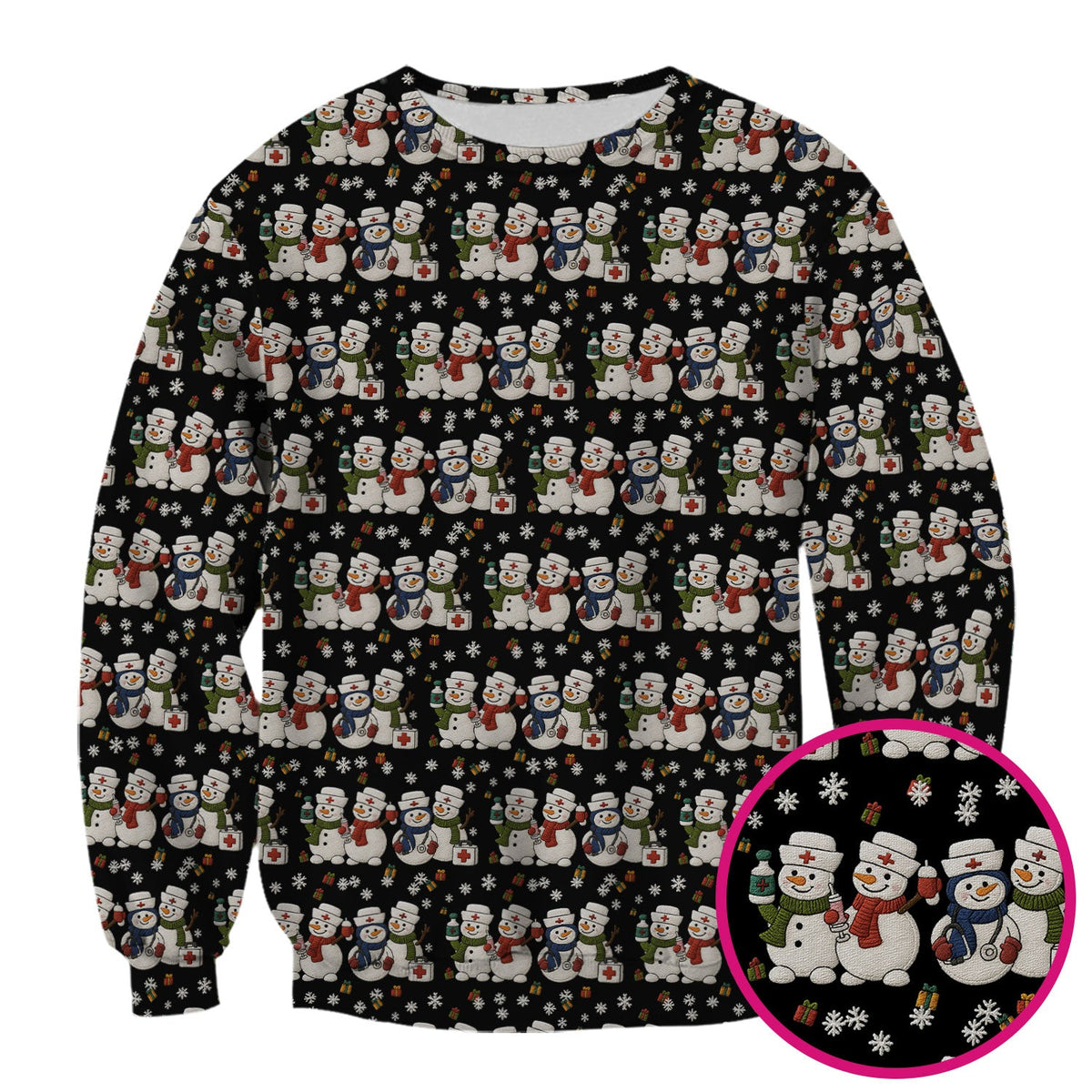 Snowman Nurse Scrub Top - Christmas Gift
