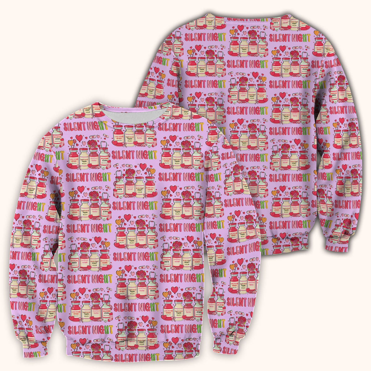 Valentine Silent Night Love Nurse Scrub Top