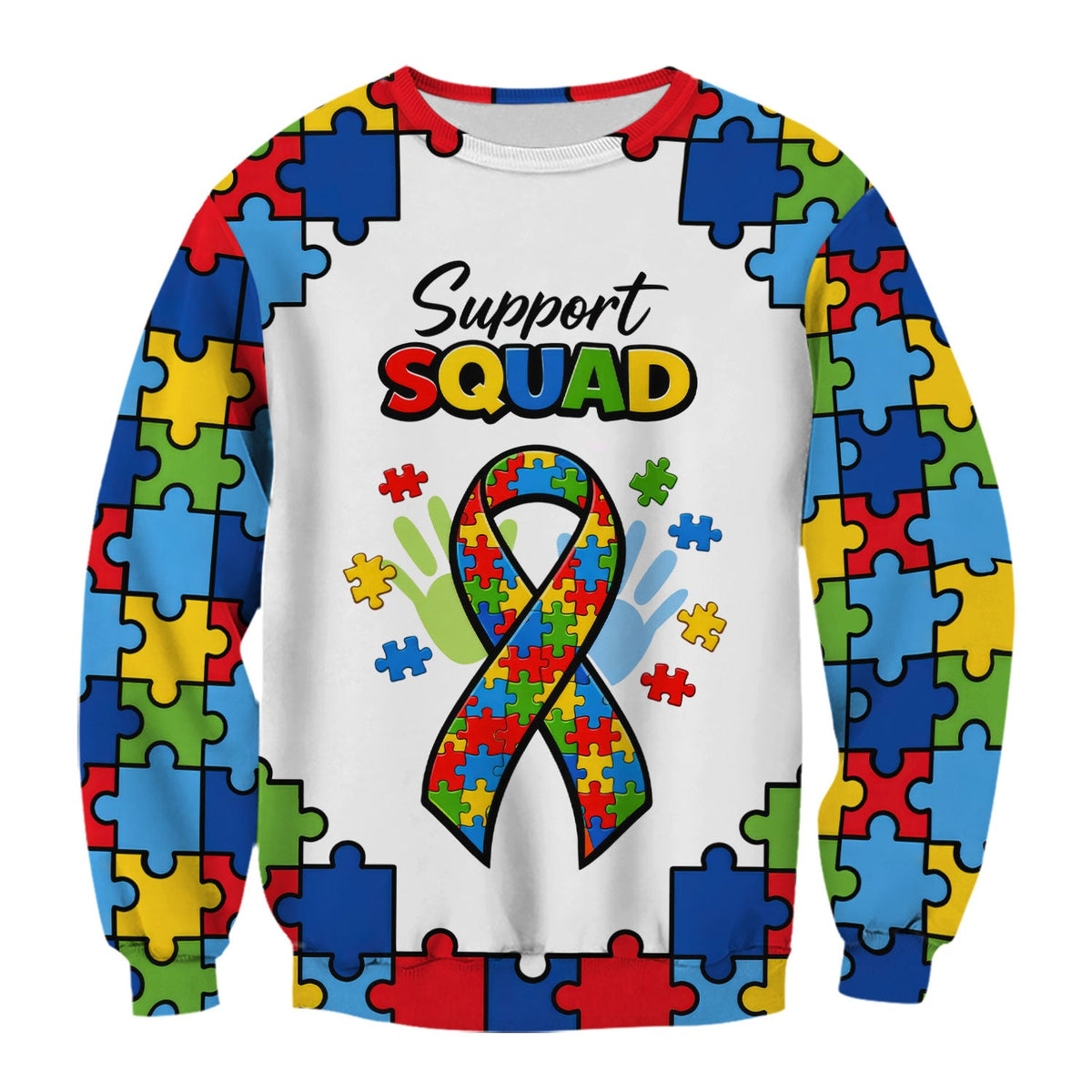 Autism Support Squad Puzzle Ribbon Nurse Scrub Top