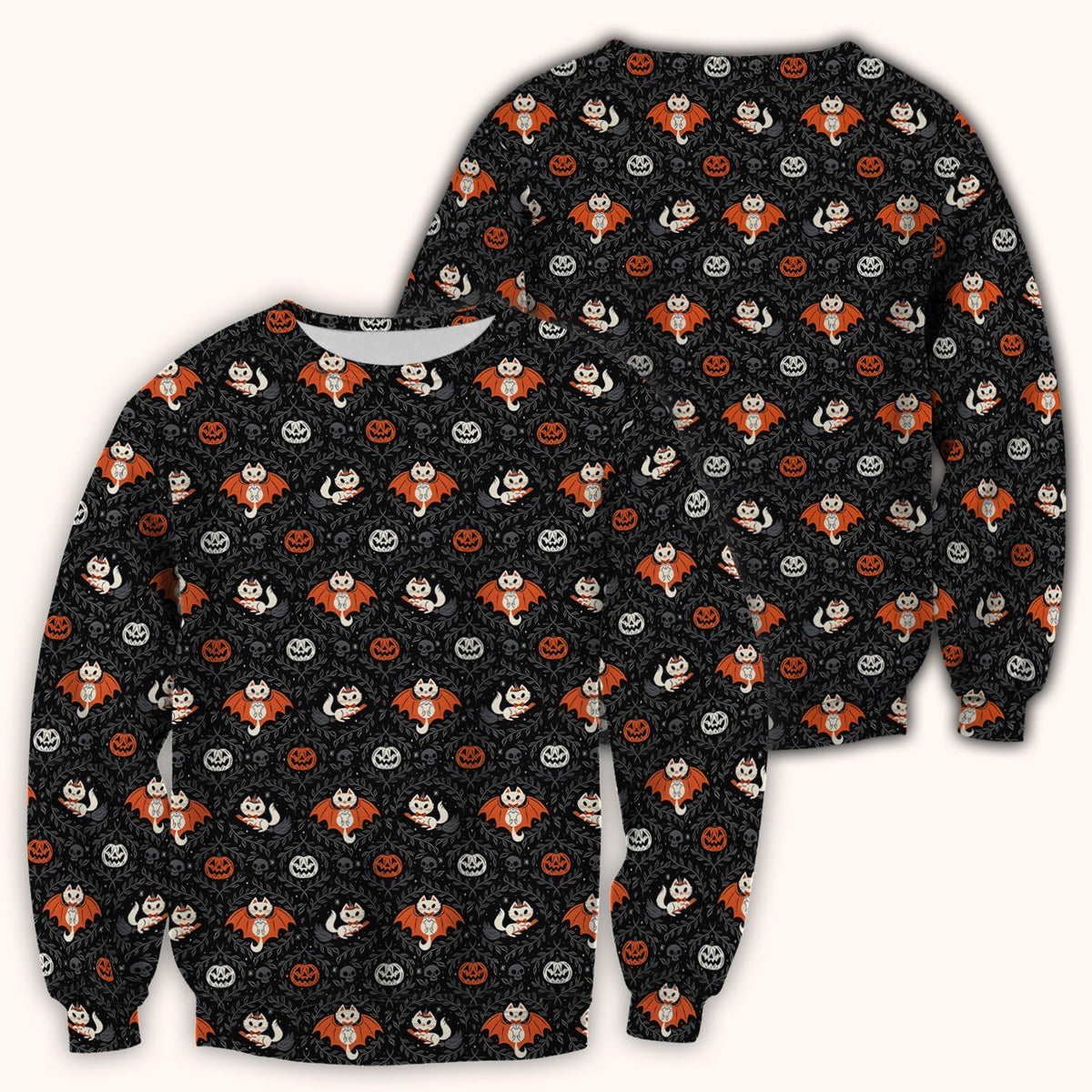 Halloween Vampire Cat Nurse Scrub Top