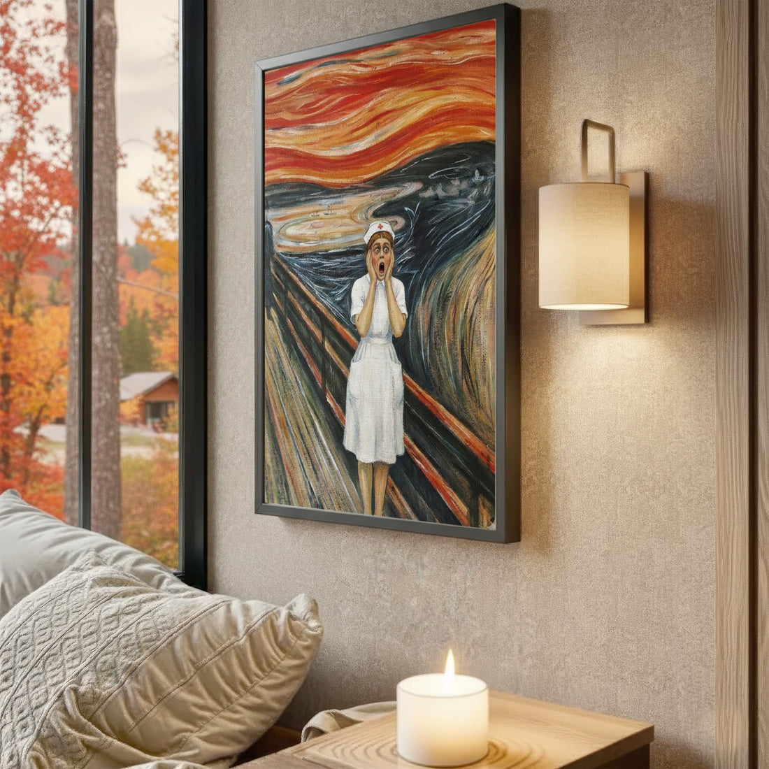 The Scream Munch Parody Nurse Canvas