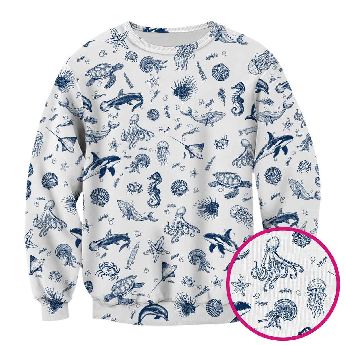 Marine Sea Life Nurse Scrub Top
