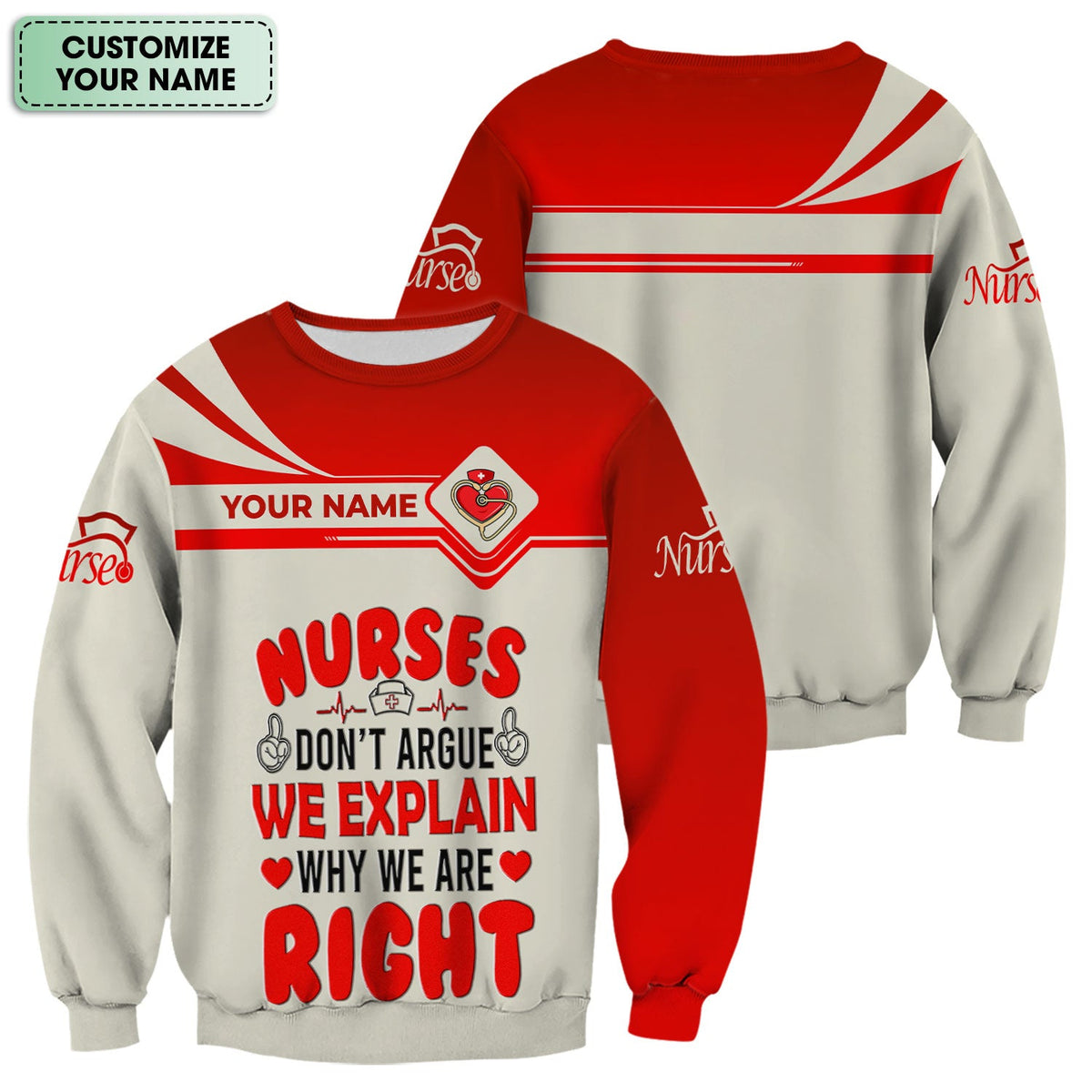 Personalized We Explain Why We Are Right Nurse Scrub Top