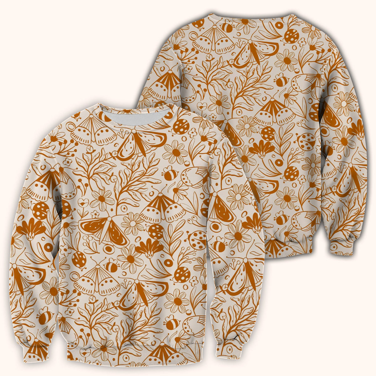Butterfly Ladybug Floral Garden Nurse Scrub Top