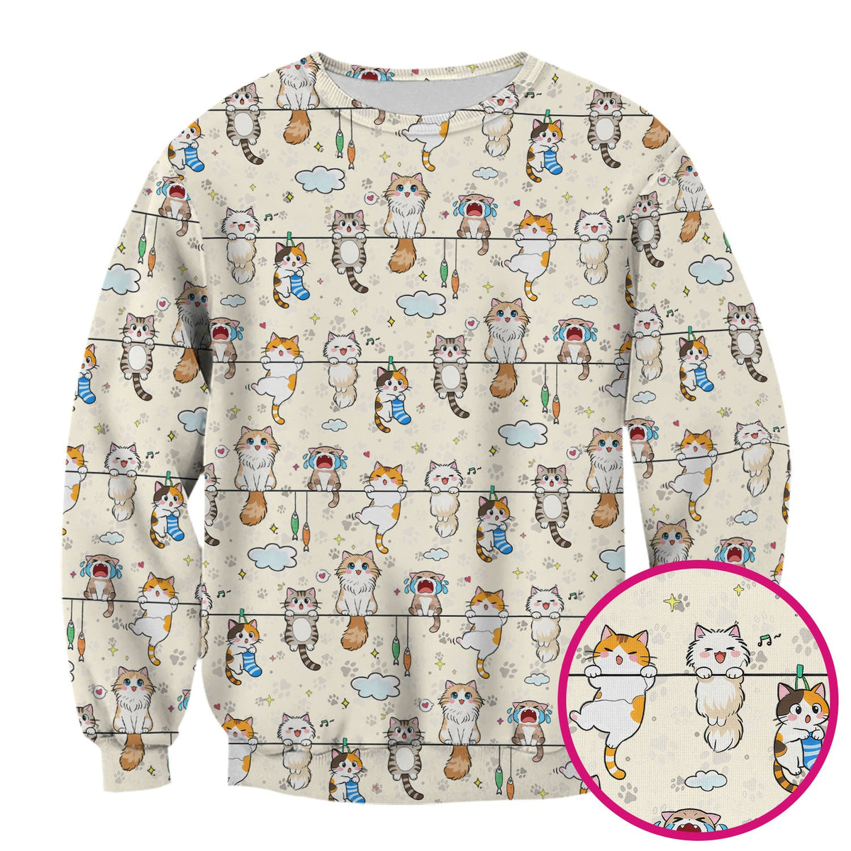 Cats With Cute Expressions Nurse Scrub Top