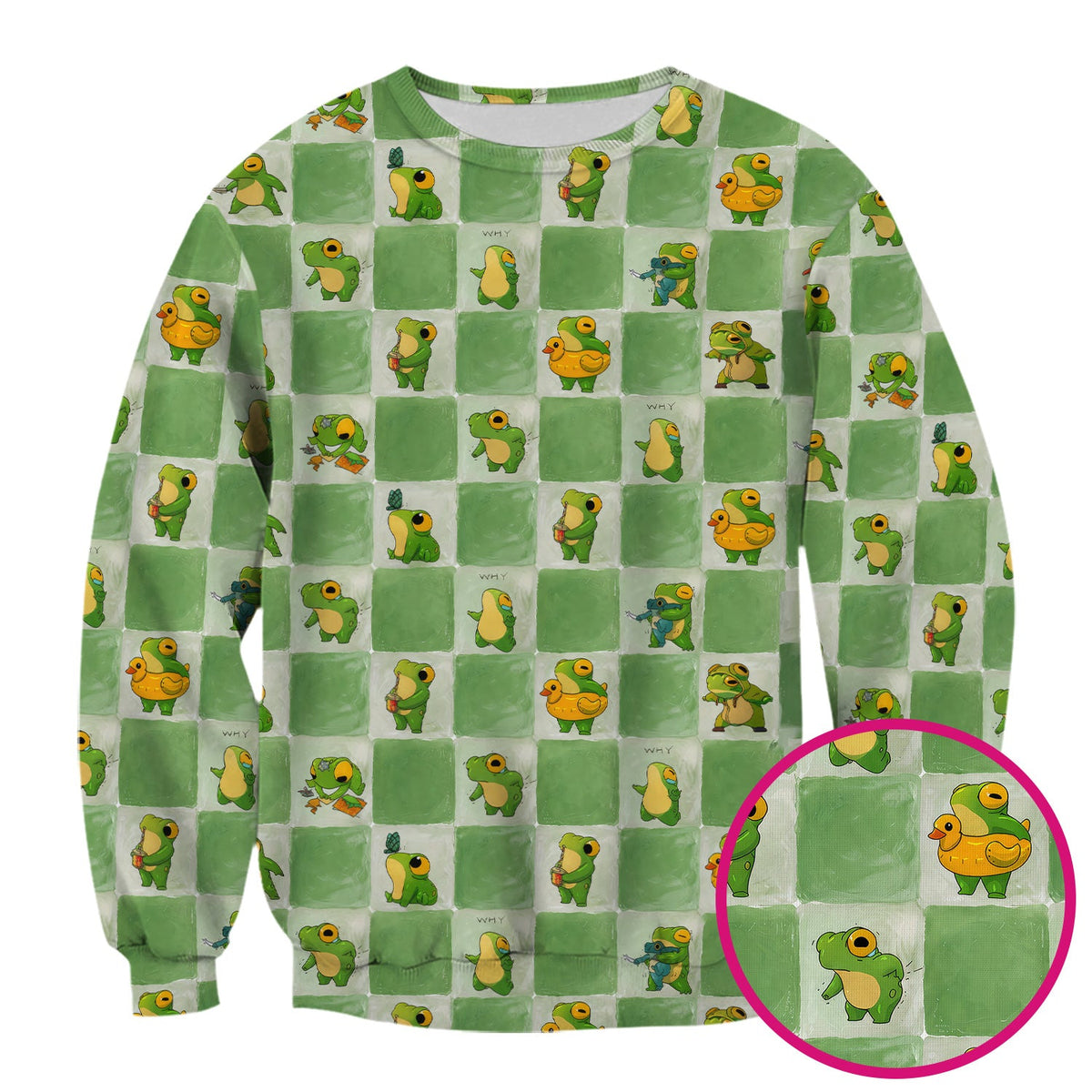 Frog Duck Checkerboard Nurse Scrub Top