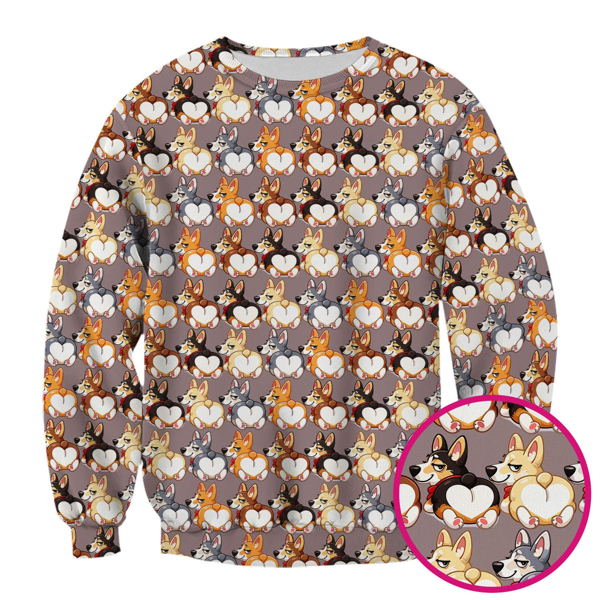 Corgi Cartoon Nurse Scrub Top