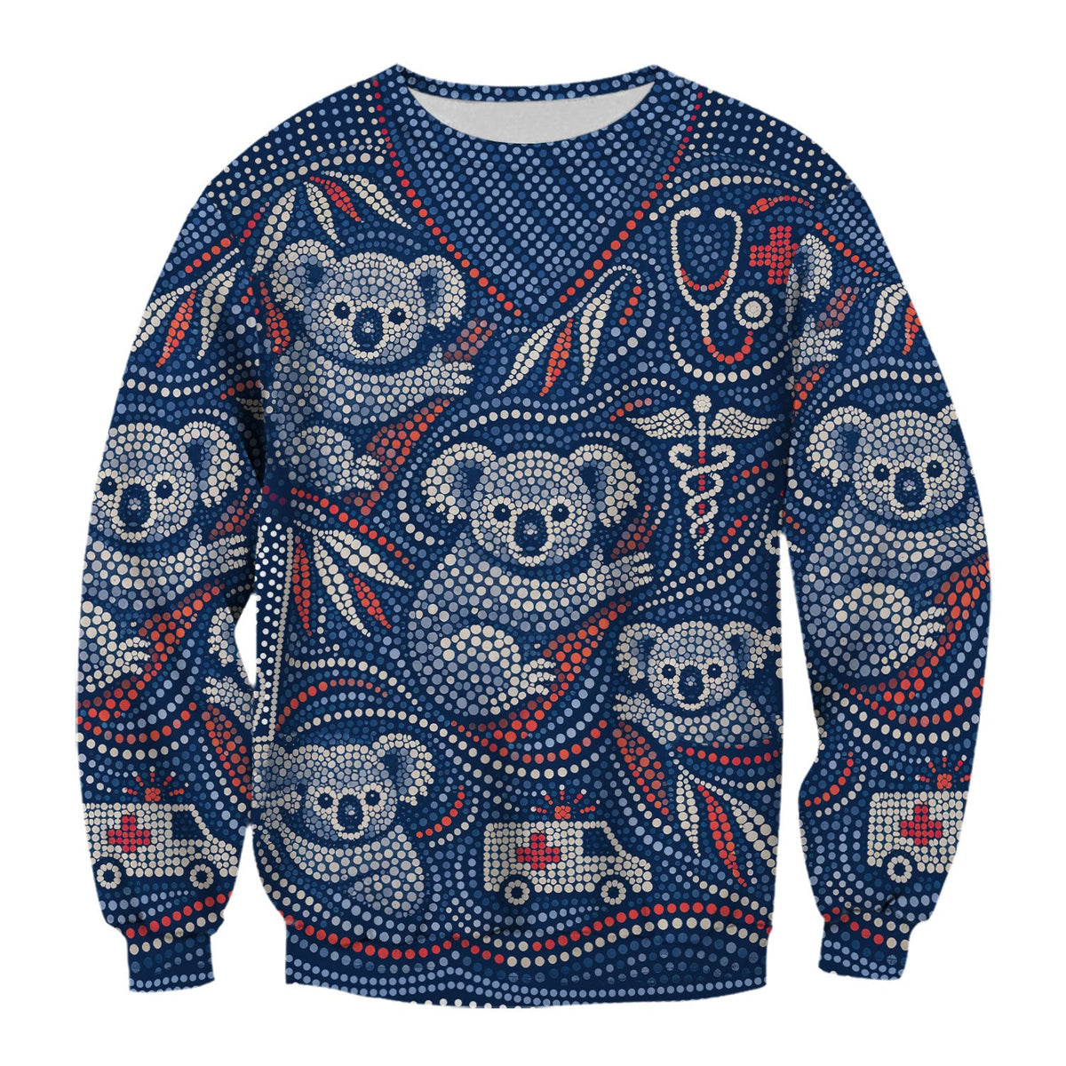 Koala Dot Art Nurse Scrub Top