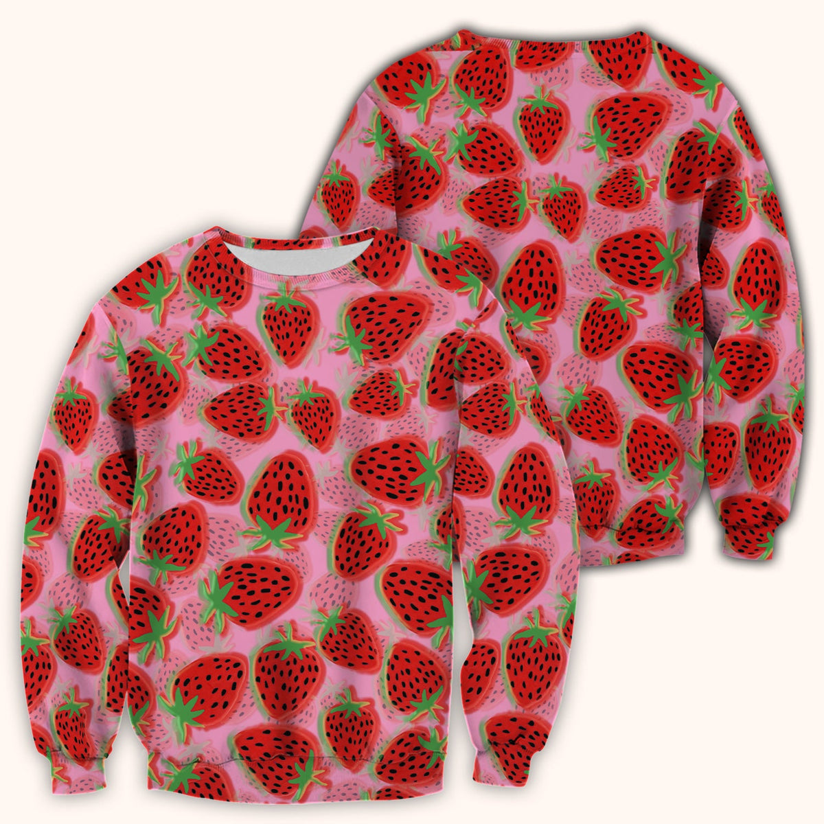 Pink Strawberry Nurse Scrub Top