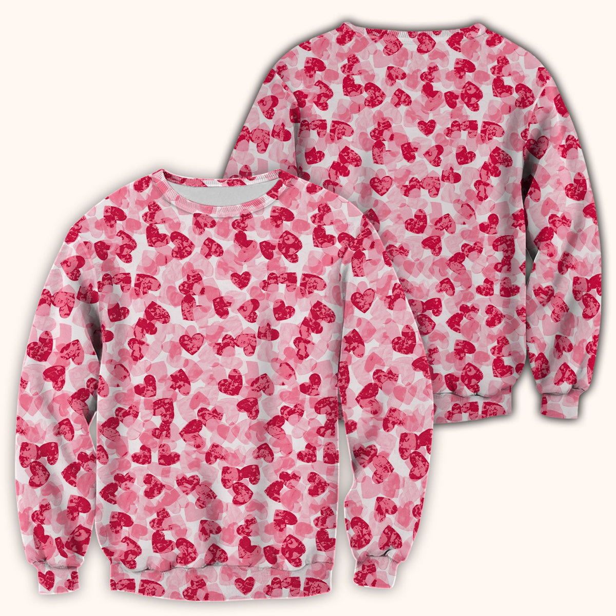 Valentine Heart Pattern Medical Scrub Top, Comfortable Scrubs for Nurses