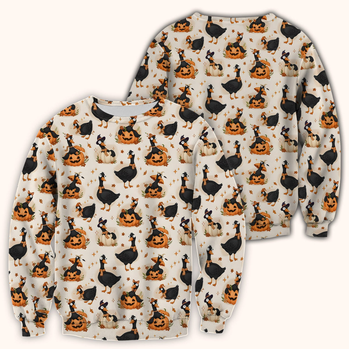 Pumpkin Black Goose Nurse Scrub Top