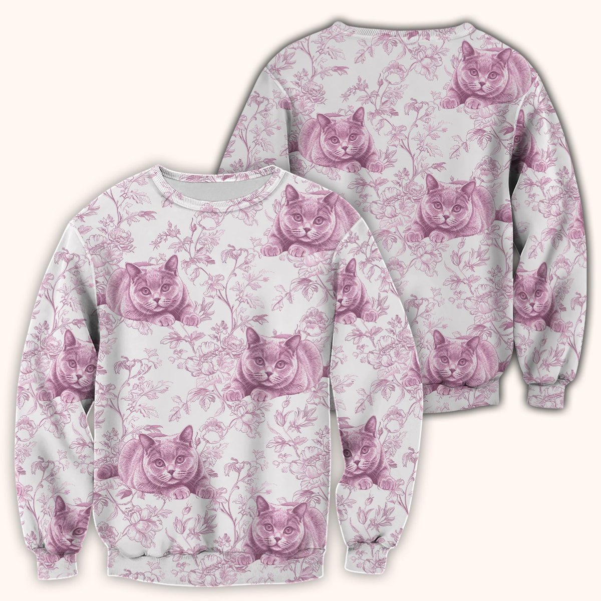 Dog Cat Chinoiserie Nurse Scrub Top