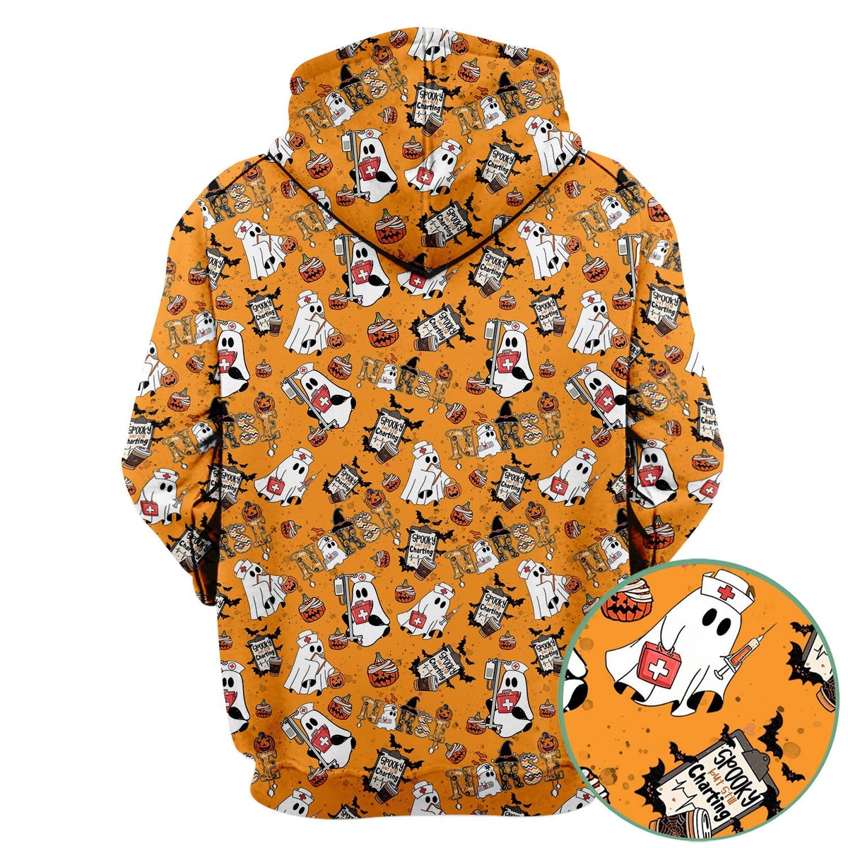 Spooky But Still Charting Nurse Scrub Top - Halloween Gift