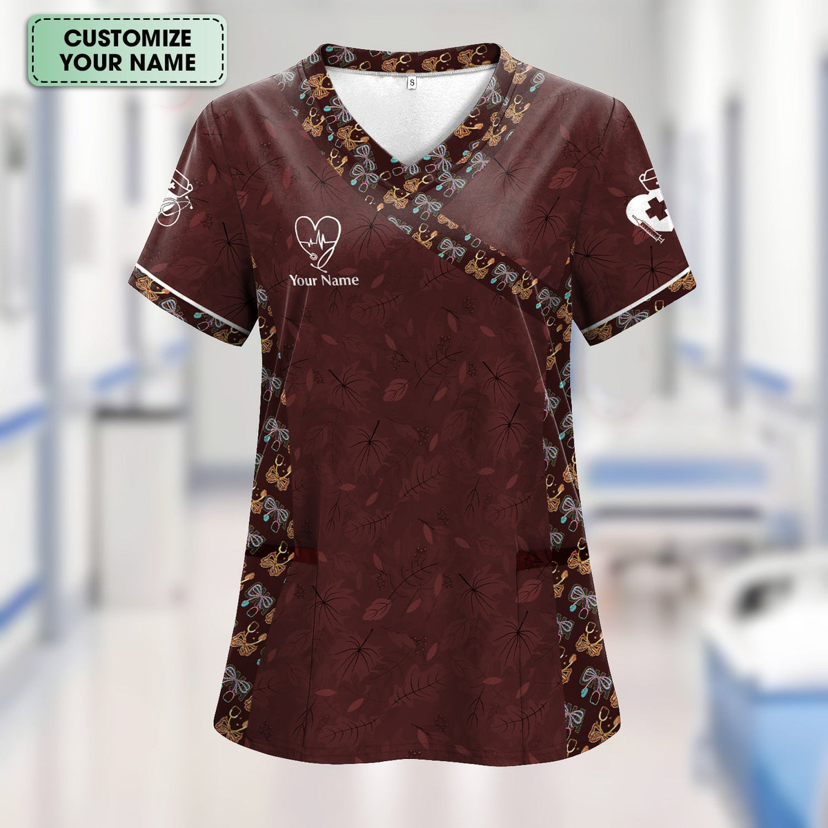 Personalized Nursing Requirements Scrub Top
