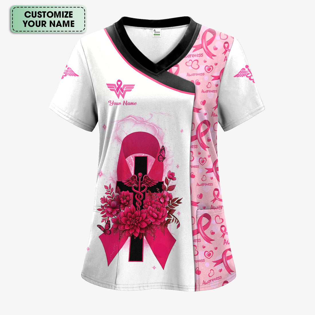 Personalized Breast Cancer How Strong We Are Nurse Scrub Top