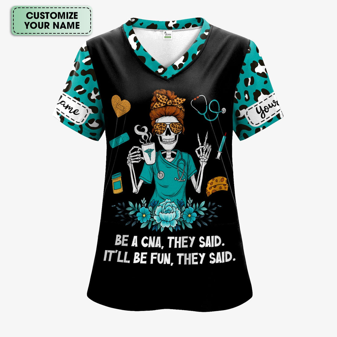 Personalized Sarcastic They Said Nurse Scrub Top