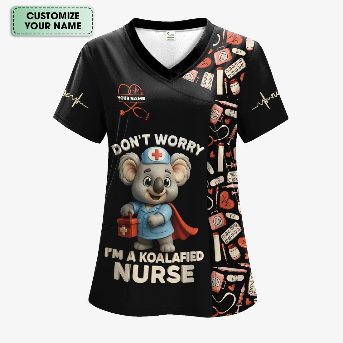 Personalized I'm A Koalafied Nurse Scrub Top