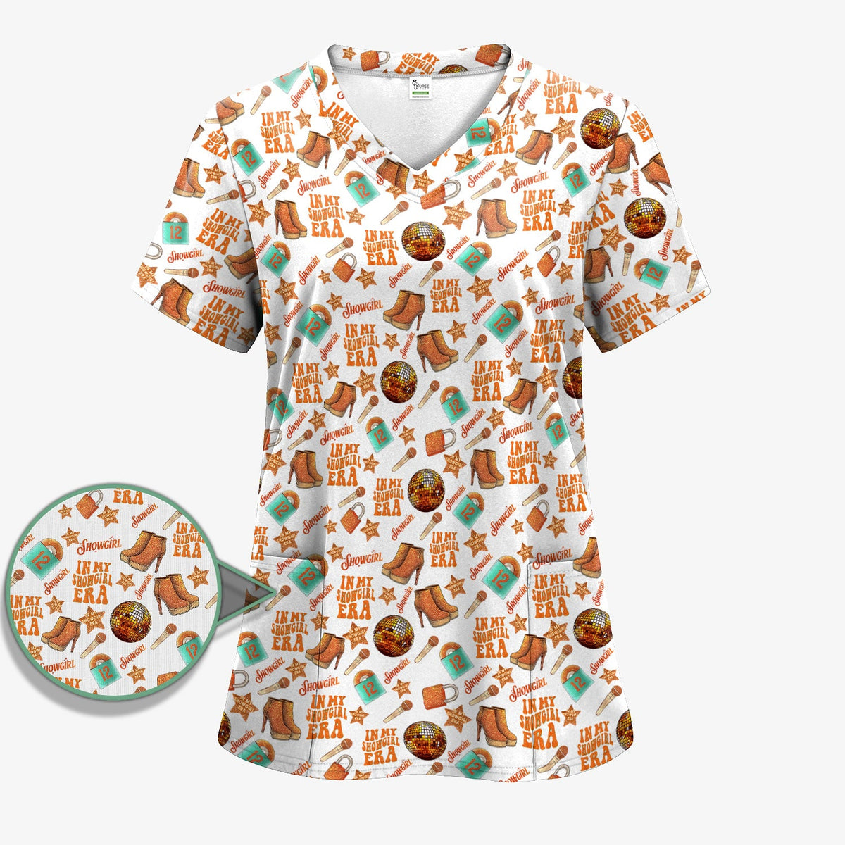 Showgirl Orange Graphic Nurse Shirt