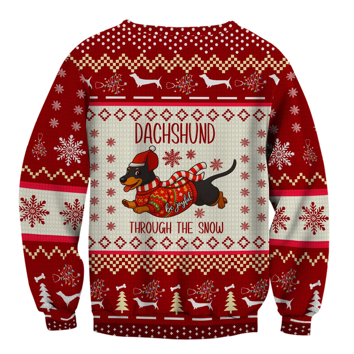 Wiener Dog Through The Snow Christmas Nurse Scrub Top